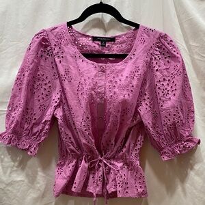 Marc New York / ANDREW MARC Pink Eyelet Blouse